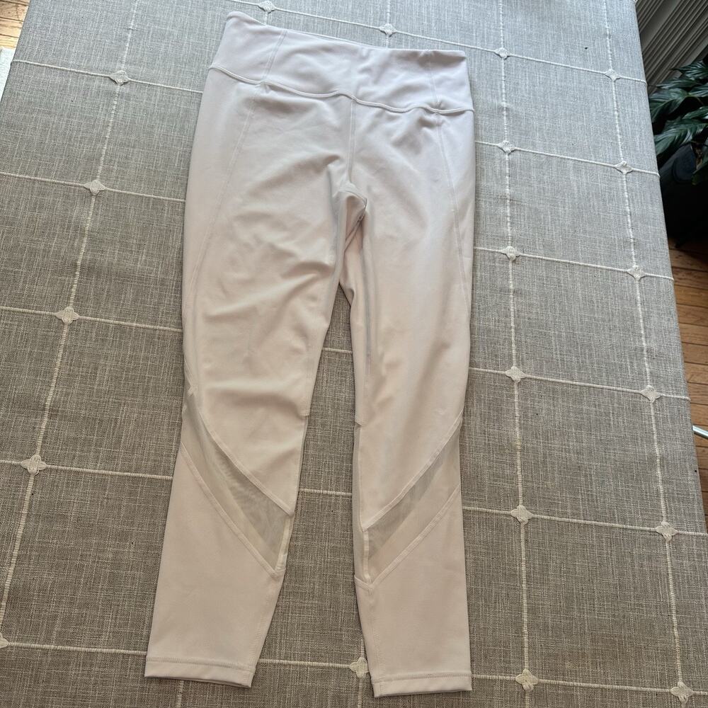 Athleta Elation Ultra High Rise White Powervita Workout Leggings Women's Medium